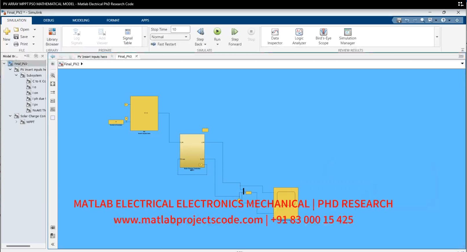 PV ARRAY MPPT PSO MATHEMATICAL MODEL - Matlab Electrical PhD Research Code